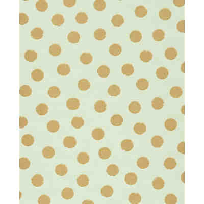 Vliestapete Eijffinger RICE II, Punkte, grün/gold, 10 m x 52 cm