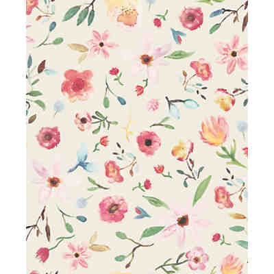 Vliestapete Eijffinger RICE II, Blumen, creme, 10 m x 52 cm
