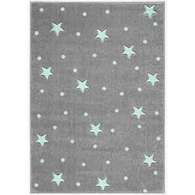 Kinderteppich, HEAVEN silbergrau/mint, 120 x 170 cm