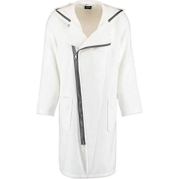 Bademantel Herren Kapuze New Zipper 6516 weiß-stein - 600 Bademäntel