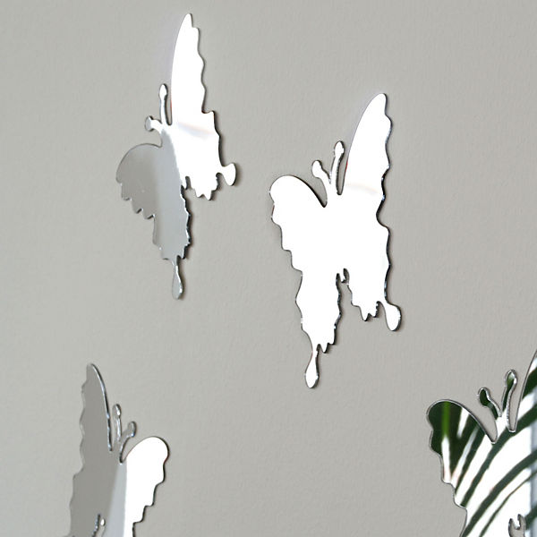 Spiegelsticker-Set "Schmetterlinge", H/B/T: 10x9,5x1,5 cm