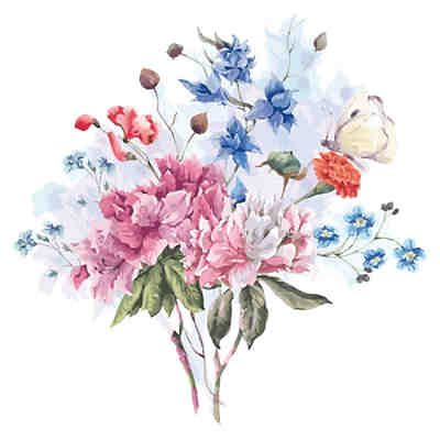 Wandtattoo Blumen Aquarell Blumenstrauß im Frühling Wandtattoos