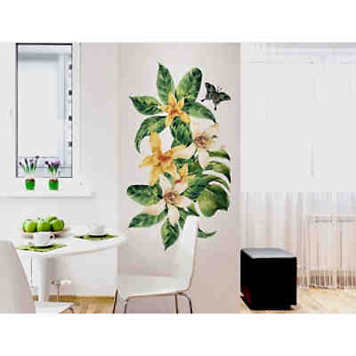 Wandtattoo Blumen Aquarell Lilien mit Schmetterling Wandtattoos 2