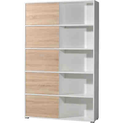 Schiebetür-Regal mit farblich wechselbaren Fronten B120xH196xT35 cm 2