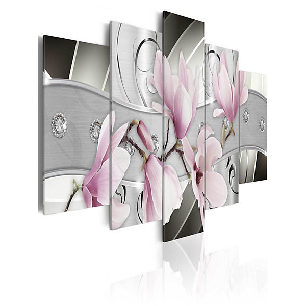 Wandbild Magnolien aus Stahl