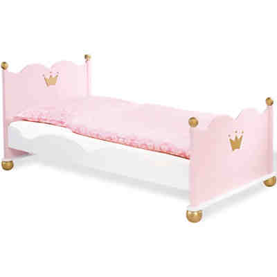 Jugendbett PRINZESSIN KAROLIN, Fichte massiv/Weiß-Rosa lasiert, 90 x 200 cm