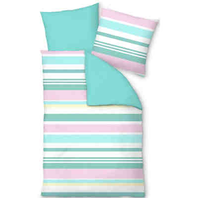 Baumwoll-Satin Wende-Bettwäsche "Stripe"