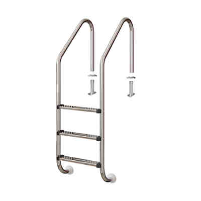 Poolleiter Einbauleiter 3 Stufen Schwimmbadleiter V2A Edelstahl Pool Einstieg 2