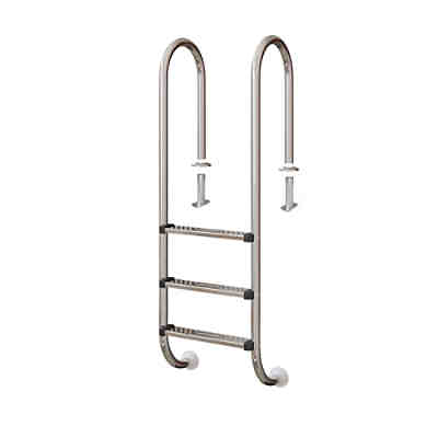 Poolleiter Einbauleiter 3 Stufen Schwimmbadleiter V2A Edelstahl Pool Einstieg 2