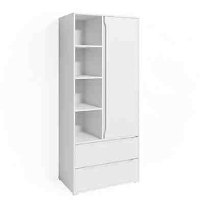 Kleiderschrank Schlafzimmerschrank Ruben 80cm mit Kleiderstange Schubladen 2