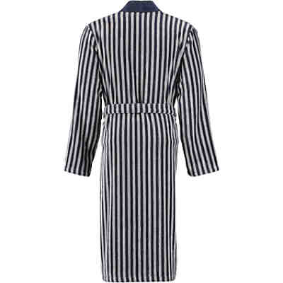 Bademantel Herren Kimono Streifen 3833 blau-graphit - 17 Bademäntel 2