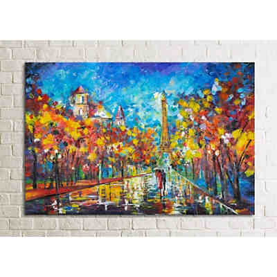 Gemälde YS-Art Handgemaltes Acryl Gemälde, Landschaftsbild, Bunte acrylbild "Nachts in Paris" PS 111 2