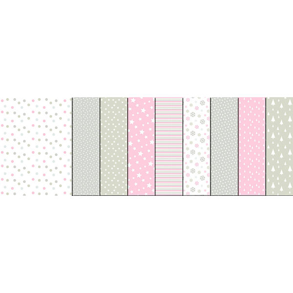Fotokarton "Frosty Rose", 300g/m², DIN A4, 9 Blatt sortiert