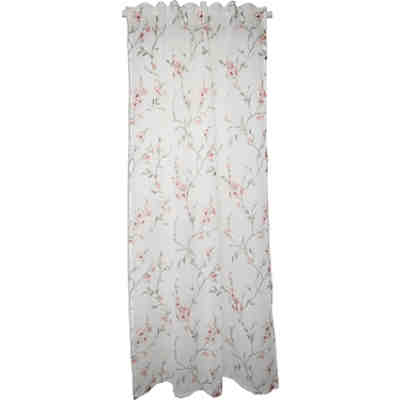 Schlaufenschal verdeckte Schlaufe Seitenschal Schlaufenvorhang Grau Rosa Weiß 140x245 cm "2557"
