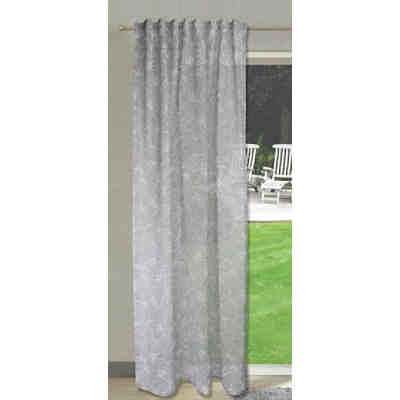 Schlaufenschal verdeckte Schlaufe Seitenschal Schlaufenvorhang Grau Weiß 140x245 cm "2559" 2