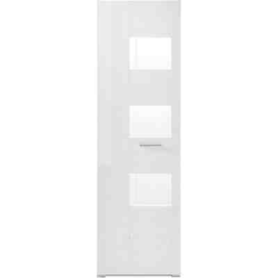 Wohnzimmer Standvitrine CLAVI-61 in weiß Hochglanz, LED-Beleuchtung, B/H/T ca.: 58/192/35 cm 2