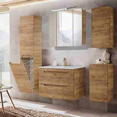 Bademöbel Komplett Set LUTON-56-CRAFT, Wotaneiche, B/H/T 180/200/46 cm