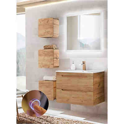 Badezimmermöbel Set LUTON-56-CFRAFT Wotaneiche Nb., B/H/T 130/200/46 cm