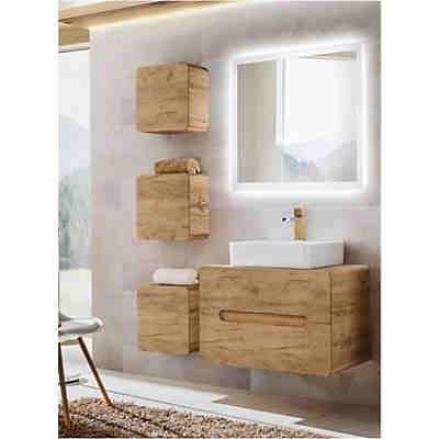 Badezimmermöbel Set LUTON-56-CFRAFT Wotaneiche Nb., B/H/T 130/200/46 cm 2