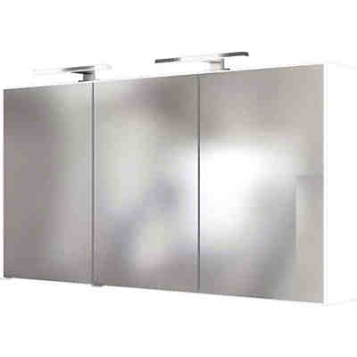 Badezimmer LED Spiegelschrank 120 cm ARLON-03 matt weiß BxHxT 120x66x20 cm