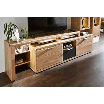 Lowboard mit TV-Aufsatz & Wandboard BOZEN-36 massive Wildeiche Fronten und LED B/H/T ca. 230/160/40 cm 2