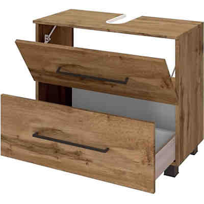 Waschbeckenunterschrank 70 cm MANLY-03 Wotaneiche Nb. B/H/T: 70/58/35 cm 2