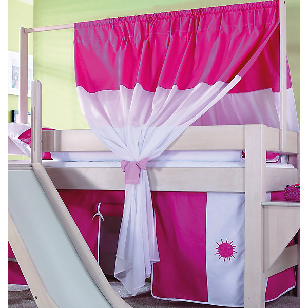Zeltstoffset für Spielbett LEO, pink/weiß