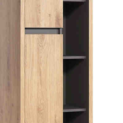 Hochschrank DANZIG-56 in Shetland Eiche Nb. mit Graphitgrau, B/H/T: ca. 50/170/33 cm 2