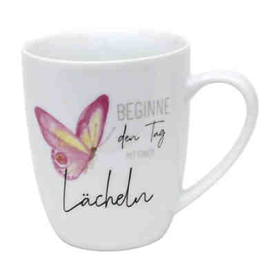 Kaffeetasse aus Porzellan, 250ml. Beginne den Tag mit einem Lächeln. Tassen