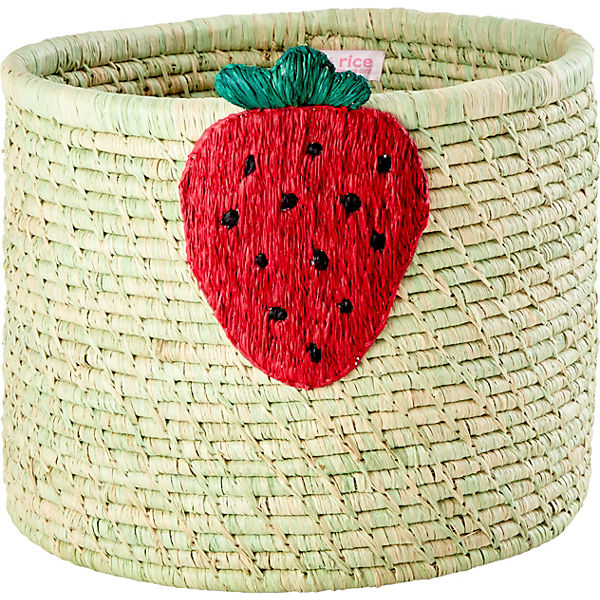 Bastkorb "Strawberry Embroidery", Ø35cm