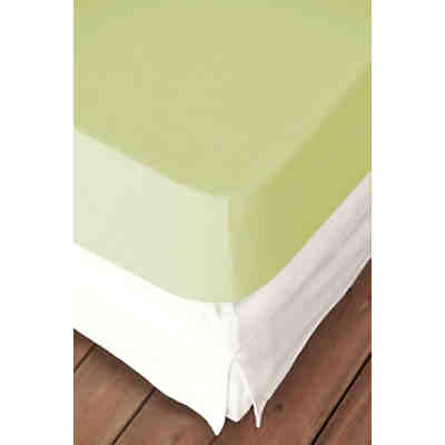 Spannbettlaken Mako Cotton Feinjersey 150x200 cm hellgrün