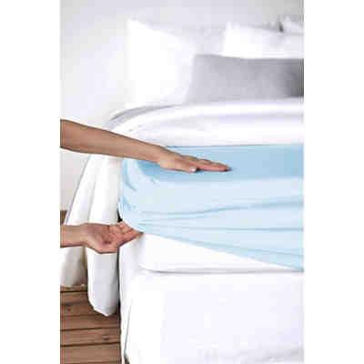 Spannbettlaken Mako Cotton Feinjersey 150x200 cm hellblau 2