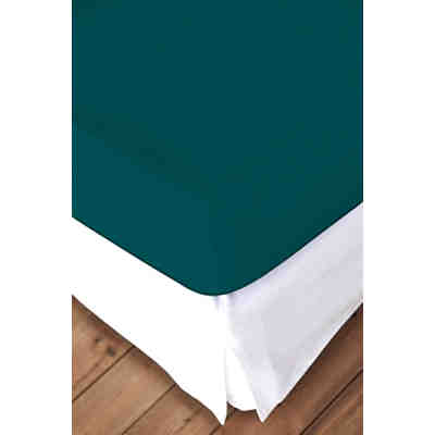 Spannbettlaken Mako Cotton Feinjersey 200x200 cm petrol