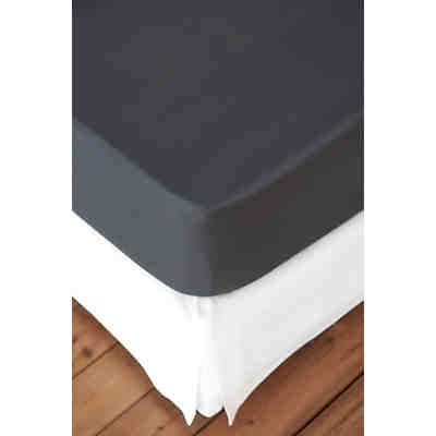 Spannbettlaken Mako Cotton Feinjersey 100x200 cm silber