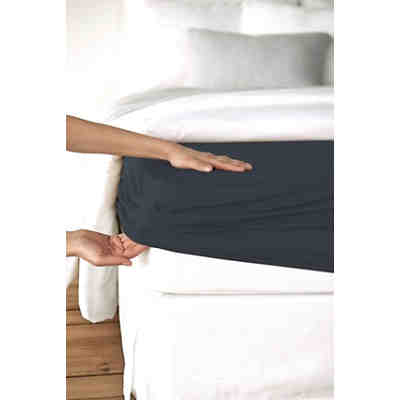 Spannbettlaken Mako Cotton Feinjersey 100x200 cm silber 2