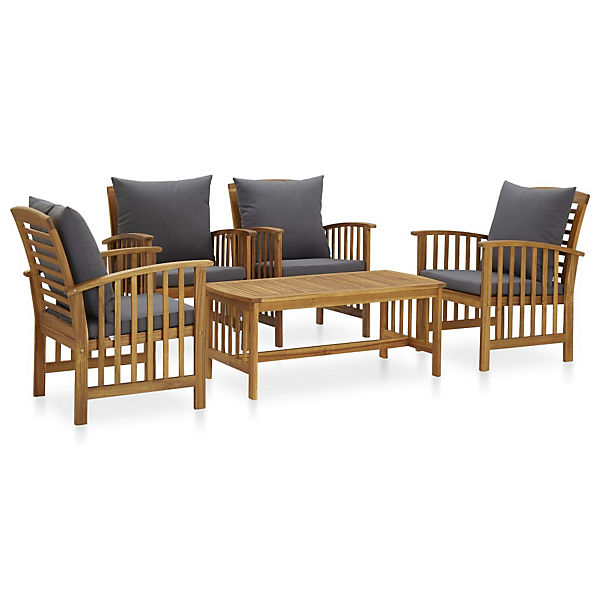 Akazie Gartenmöbel 4-tlg. Tisch Gartenbank Lounge mehrere Auswahl Gartenmöbel-Set