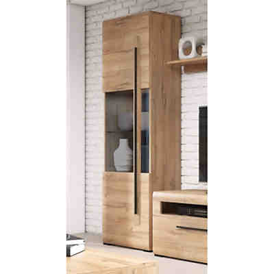 Vitrinenschrank Eiche Grandson Nb. TURDA-83 moderner Stil, B/H/T: ca. 60/204/39 cm