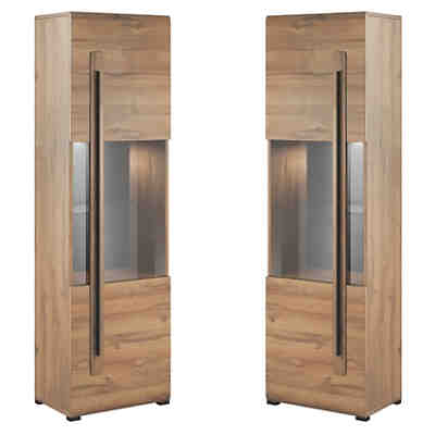 Vitrinenschrank Eiche Grandson Nb. TURDA-83 mit LED Beleuchtung, B/H/T: ca. 60/204/39 cm 2