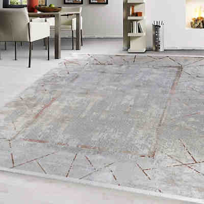 Designer Wohnzimmer Teppich Abstrakte Musterung Modern Zickzackmuster Beige Orange Designer Wohnzimmer 2