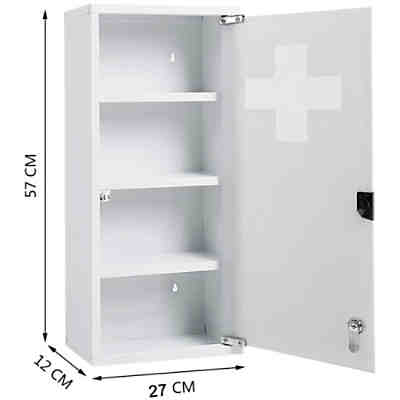 Medizinschrank aus Edelstahl mit gehärteter Glastür(4 Ablagen - 27*12*57cm) 2