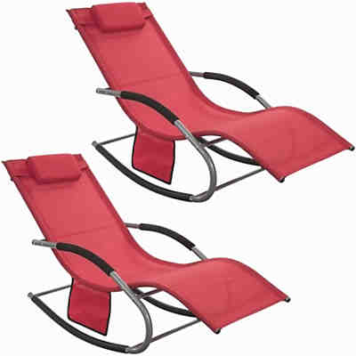 2-er Set Sonnenliege Swingliege Schaukelliege Liegestuhl Relaxstuhl Gartenliege mit Tasche