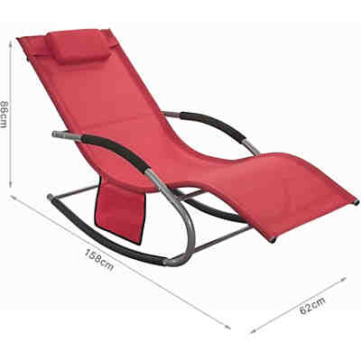2-er Set Sonnenliege Swingliege Schaukelliege Liegestuhl Relaxstuhl Gartenliege mit Tasche 2
