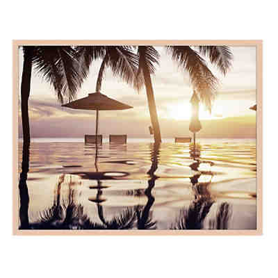 Wandbild Pool-Palmen