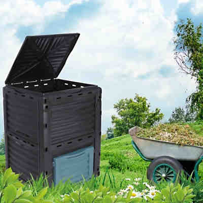 Komposter Gartenkomposter Thermokomposter 300L in Schwarz 61x61x83cm Schnellkomposter 2