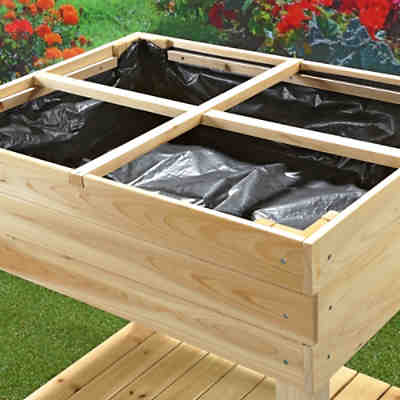 Hochbeet Pflanztisch Gartenbeet Holz + 4 Fächer Blumenständer Pflanzkasten 2