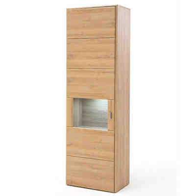 Vitrine FERROL-05 in Grandson Oak Nb., inklusive Beleuchtung - B/H/T: 63/208/39cm