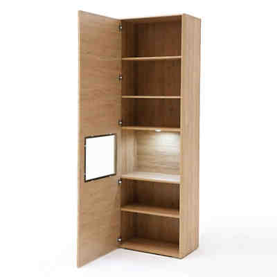 Vitrine FERROL-05 in Grandson Oak Nb., inklusive Beleuchtung - B/H/T: 63/208/39cm 2