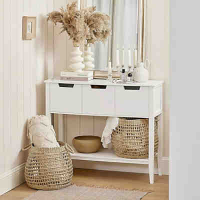 Konsolentisch Beistelltisch Flurtisch mit 3 Schubladen und Fach Sideboard 2
