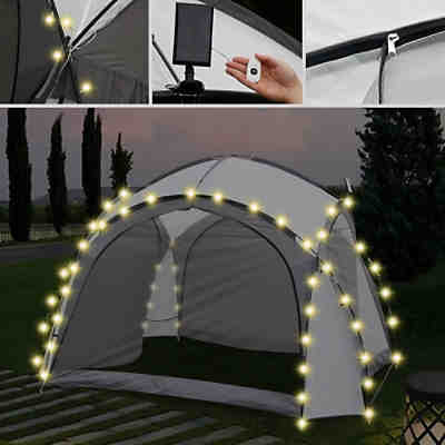 Gartenpavillon Partyzelt Pavillon Solar LED 3,5x3,5 M Event Gartenzelt Festzelt[Grau / Wei 2
