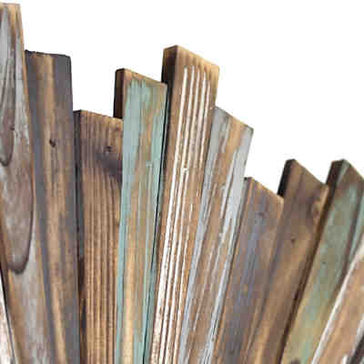 Wandspiegel Hängespiegel Flurspiegel 90 CM Rund in Braun aus Holz Dekospiegel Shabby Look 2